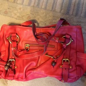 Red Fossil leather handbag